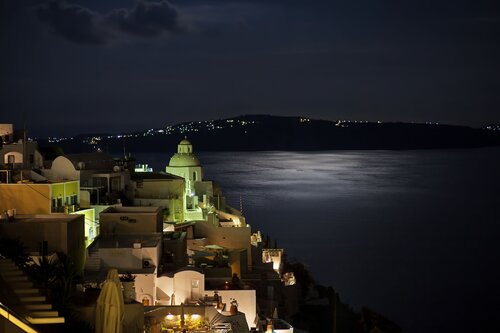 Moonlit Santorini